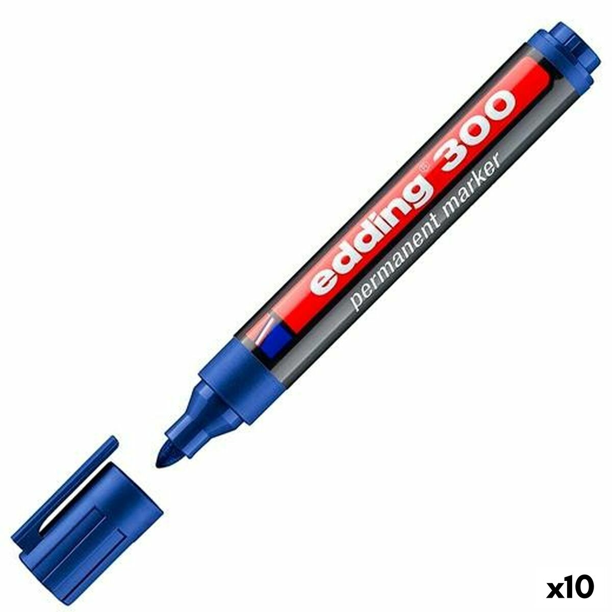 Marker permanent Edding 300 Albastru (10 Unități) - Birou și papetărie, Pixuri, creioane și articole de scris