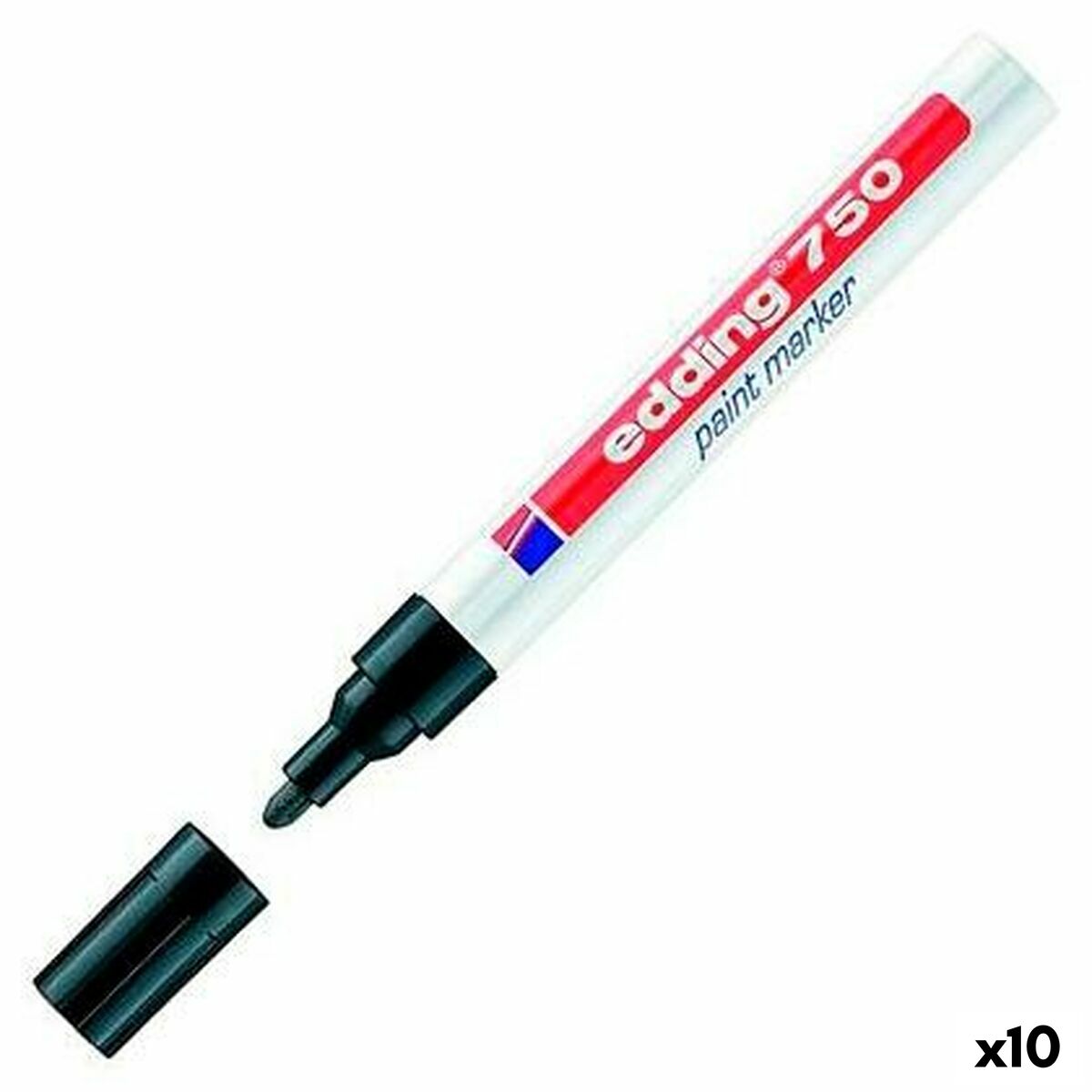 Marker permanent Edding 750 Negru (10 Unități) - Birou și papetărie, Pixuri, creioane și articole de scris