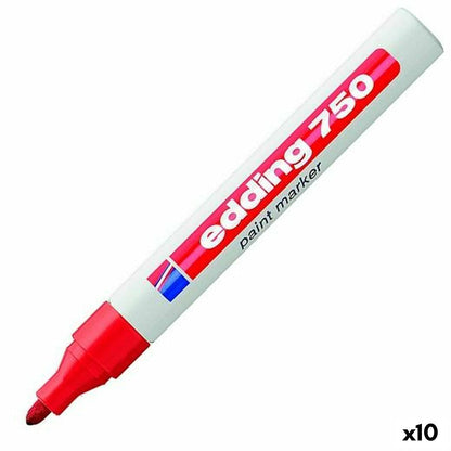 Marker permanent Edding 750 Roșu (10 Unități) - Birou și papetărie, Pixuri, creioane și articole de scris