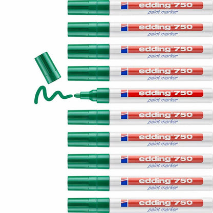 Marker permanent Edding 750 Verde (10 Unități) - Birou și papetărie, Pixuri, creioane și articole de scris