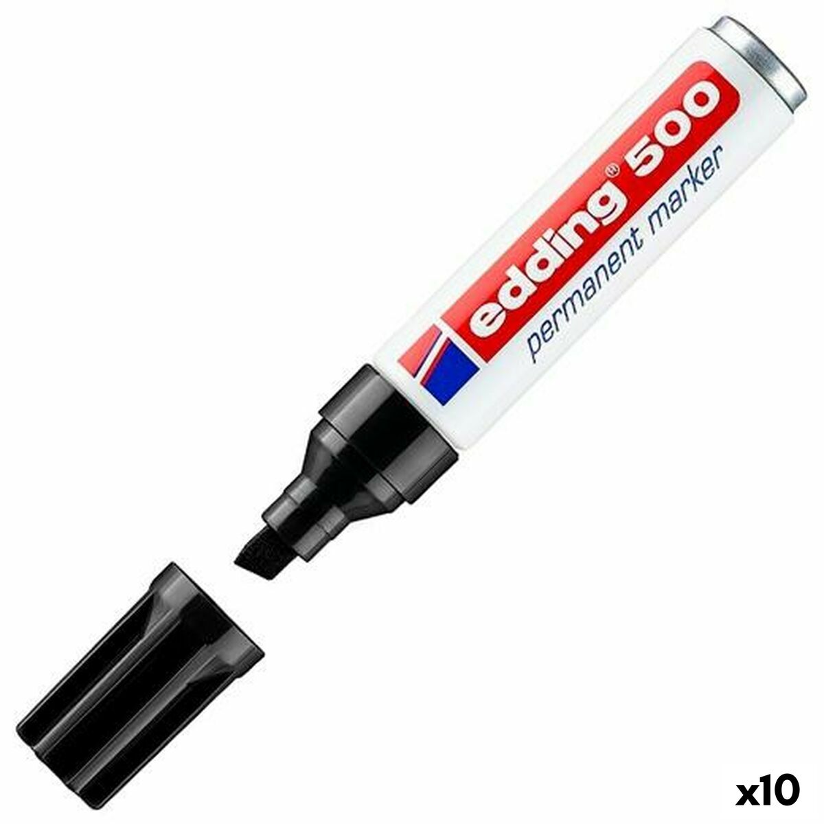 Marker permanent Edding 500 Negru (10 Unități) - Birou și papetărie, Pixuri, creioane și articole de scris