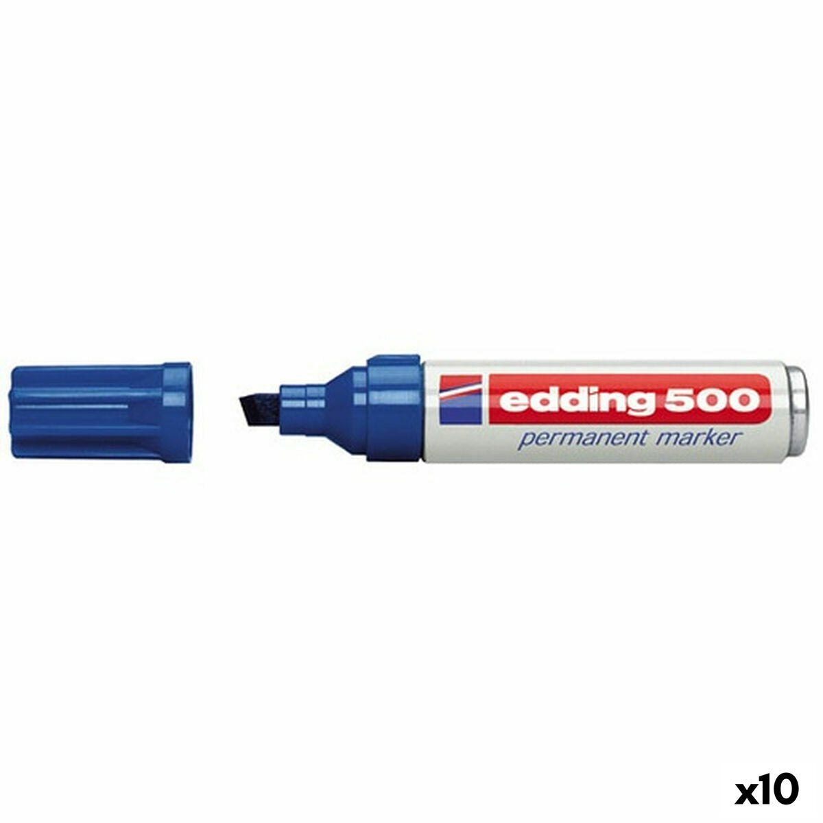 Marker permanent Edding 500 Albastru (10 Unități) - Birou și papetărie, Pixuri, creioane și articole de scris