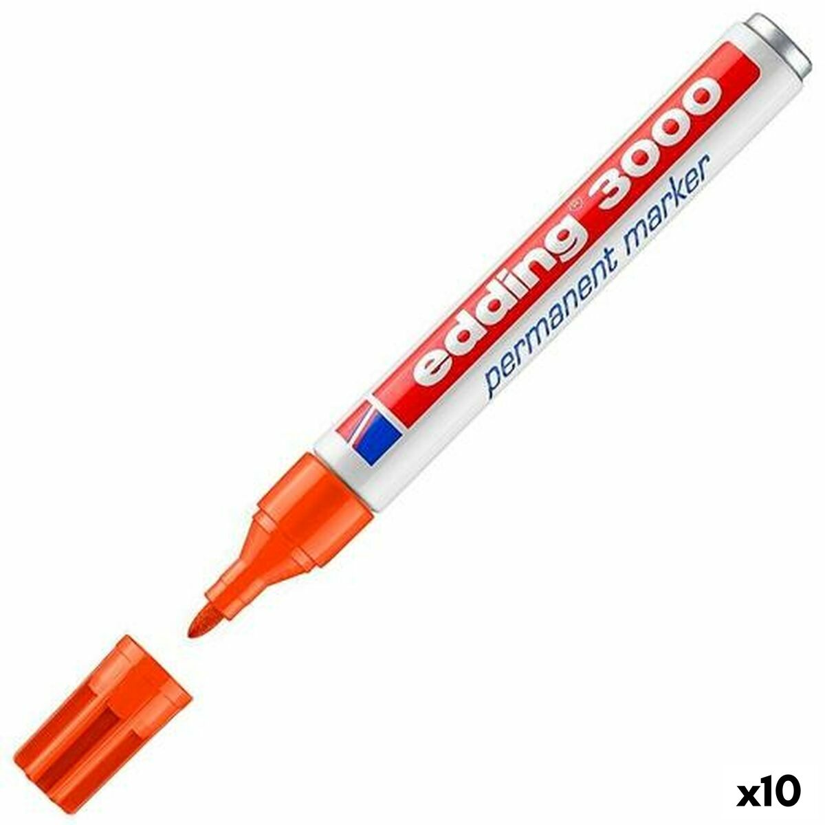 Marker permanent Edding 3000 Portocaliu (10 Unități) - Birou și papetărie, Pixuri, creioane și articole de scris