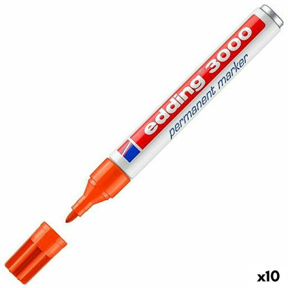 Marker permanent Edding 3000 Portocaliu (10 Unități) - Birou și papetărie, Pixuri, creioane și articole de scris