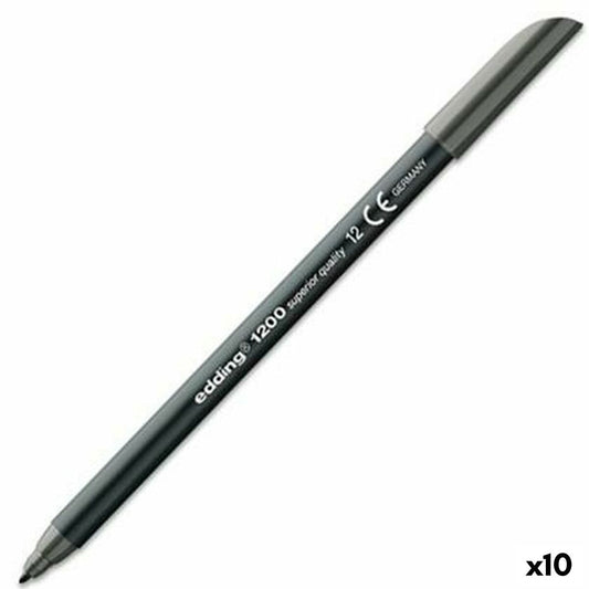 Cariocă Edding 1200 Gri (10 Unități) - Birou și papetărie, Pixuri, creioane și articole de scris