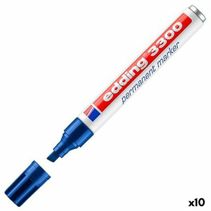 Marker permanent Edding 3300 Albastru 10 Piese (10 Unități) - Birou și papetărie, Pixuri, creioane și articole de scris
