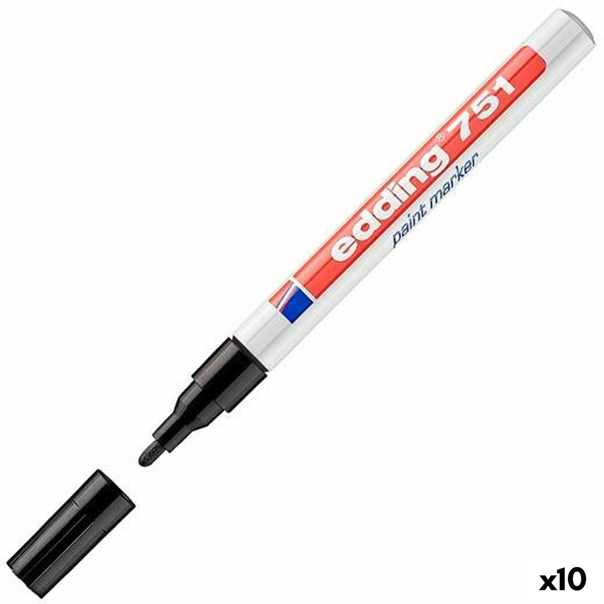 Marker permanent Edding 751 Negru (10 Unități) - Birou și papetărie, Pixuri, creioane și articole de scris