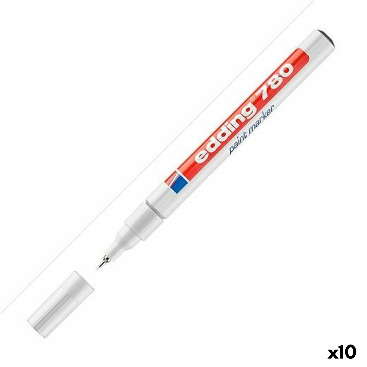 Marker permanent Edding 780 Alb 10 Unități - Birou și papetărie, Pixuri, creioane și articole de scris