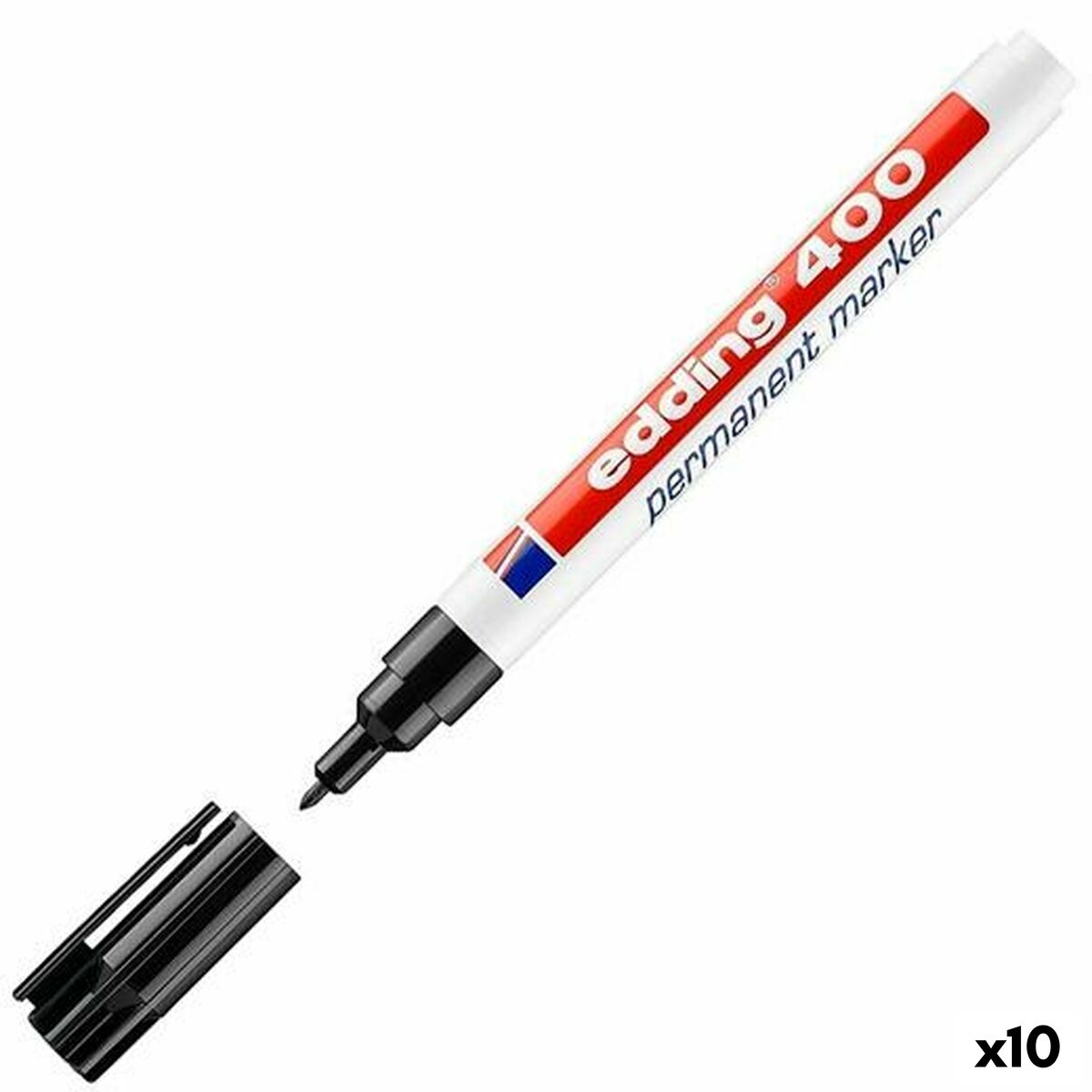 Marker permanent Edding 400-01 Negru 1 mm (10 Unități) - Birou și papetărie, Pixuri, creioane și articole de scris