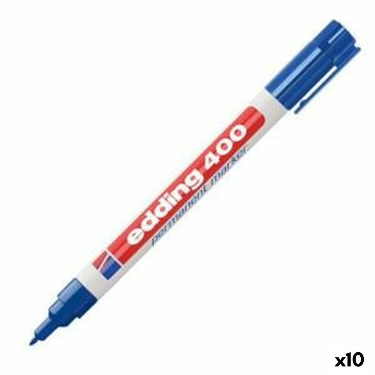 Marker permanent Edding 400-03 Albastru 1 mm (10 Unități) - Birou și papetărie, Pixuri, creioane și articole de scris
