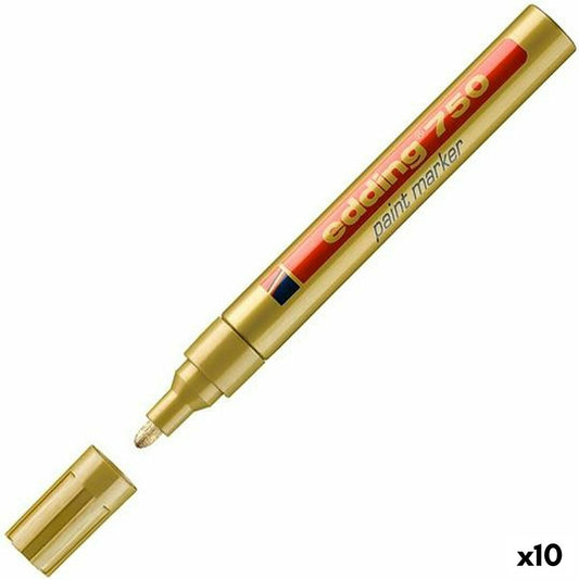 Marker permanent Edding 750 Auriu* 10 Unități 2-4 mm (10 Unități) - Birou și papetărie, Pixuri, creioane și articole de scris