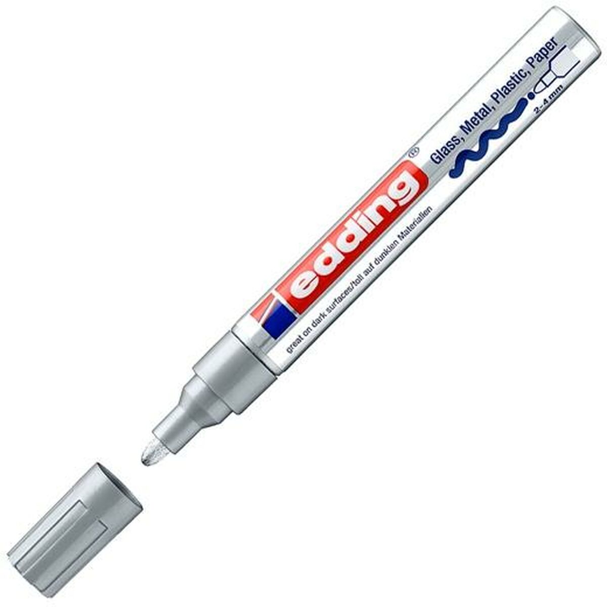 Marker permanent Edding 750 Argintiu 10 Unități 2-4 mm (10 Unități) - Birou și papetărie, Pixuri, creioane și articole de scris