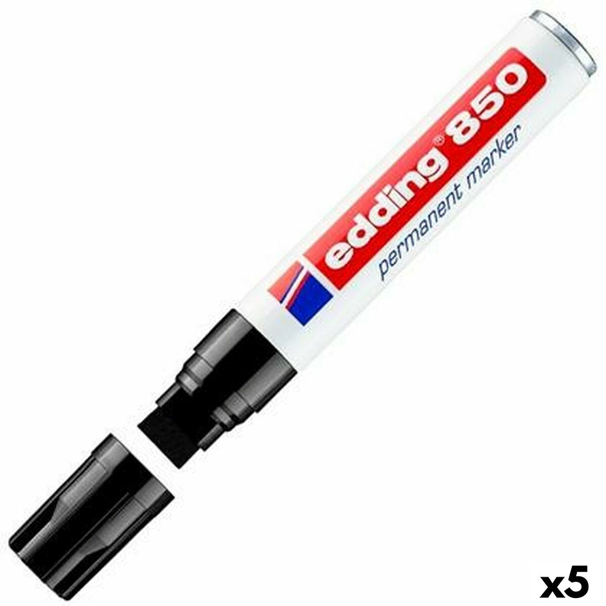 Marker permanent Edding 850 Negru (5 Unități) - Birou și papetărie, Pixuri, creioane și articole de scris