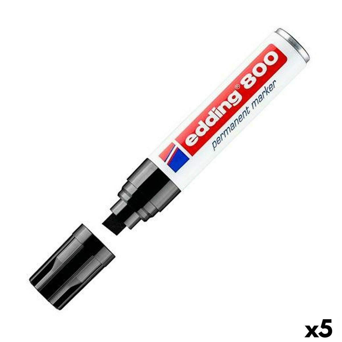 Marker permanent Edding 800 Negru (5 Unități) - Birou și papetărie, Pixuri, creioane și articole de scris