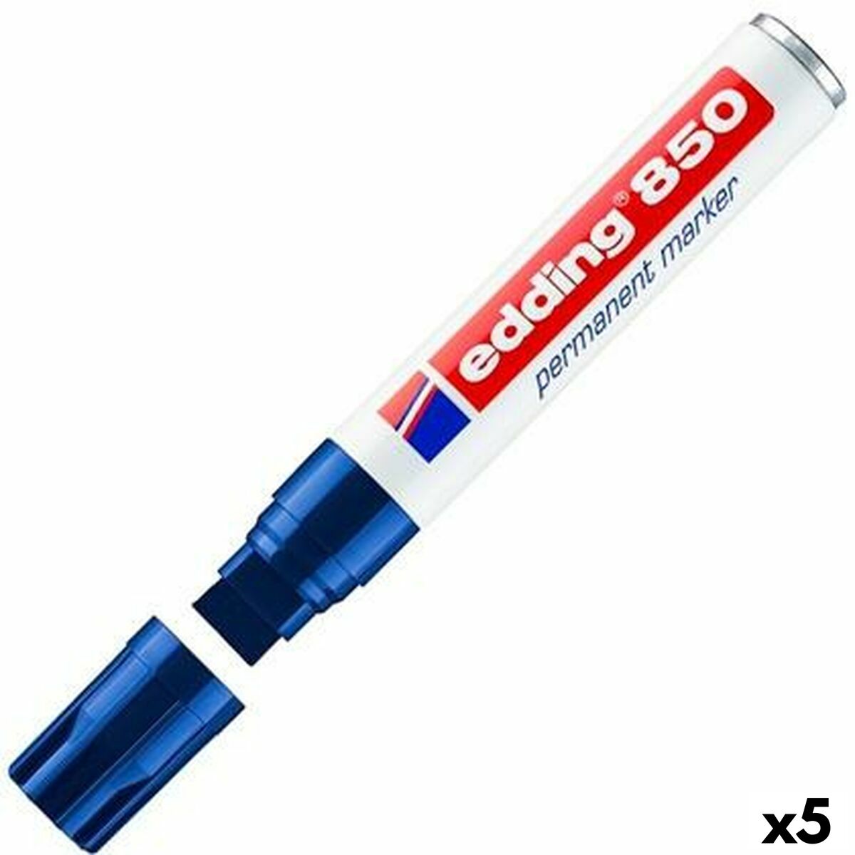 Marker permanent Edding 850 Albastru (5 Unități) - Birou și papetărie, Pixuri, creioane și articole de scris