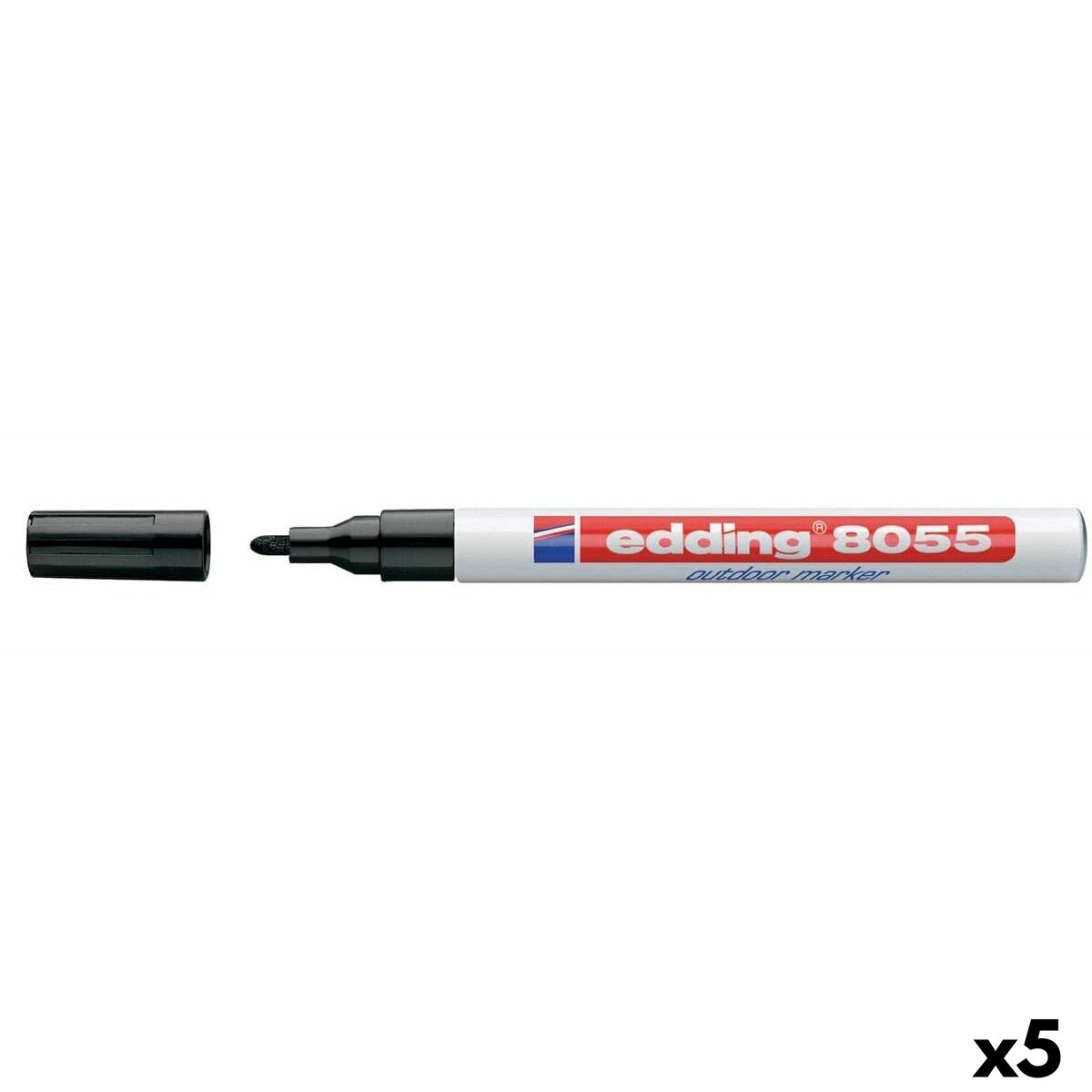 Marker permanent Edding EDDING 8055 Negru 1-2 mm (5 Unități) - Birou și papetărie, Pixuri, creioane și articole de scris