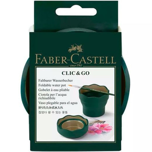 Pahar Faber-Castell Clic & Go Pliabil Verde inchis 6 Piese - Birou și papetărie, Arte și Meserii