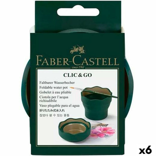 Pahar Faber-Castell Clic & Go Pliabil Verde inchis 6 Piese - Birou și papetărie, Arte și Meserii