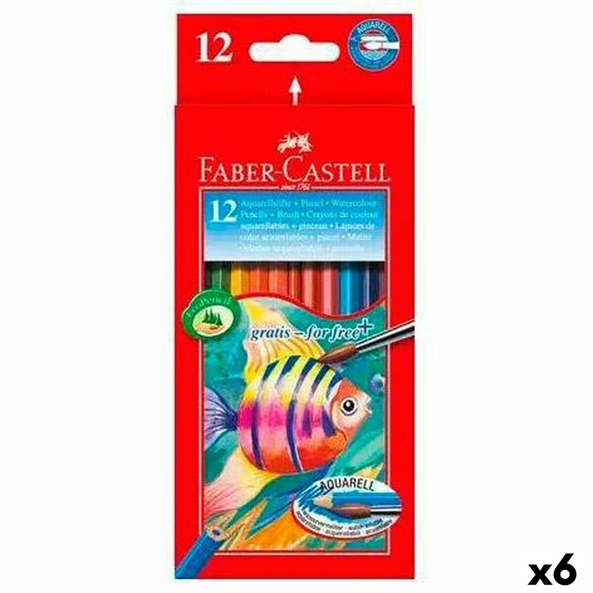 Creioane colorate acuarelă Faber-Castell Multicolor 6 Piese - Birou și papetărie, Arte și Meserii