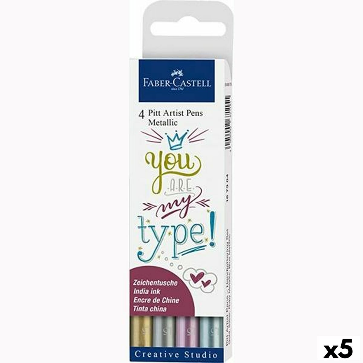 Set de Carioci Faber-Castell Pitt Artist Metalizat Carcasă (5 Unități) - Birou și papetărie, Pixuri, creioane și articole de scris