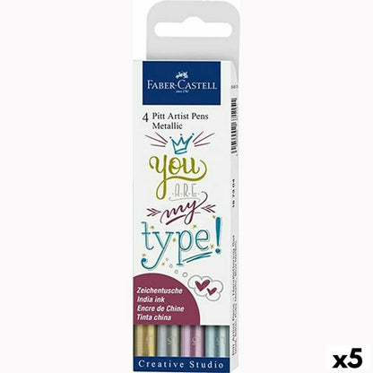 Set de Carioci Faber-Castell Pitt Artist Metalizat Carcasă (5 Unități) - Birou și papetărie, Pixuri, creioane și articole de scris