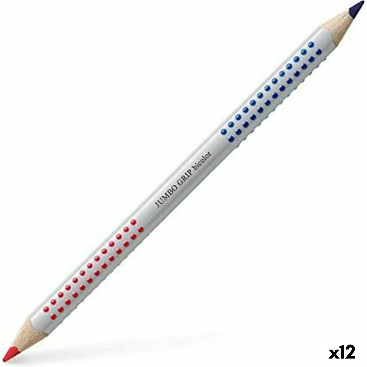Creioane culori Faber-Castell Jumbo Albastru Roșu (12 Unități) - Birou și papetărie, Arte și Meserii