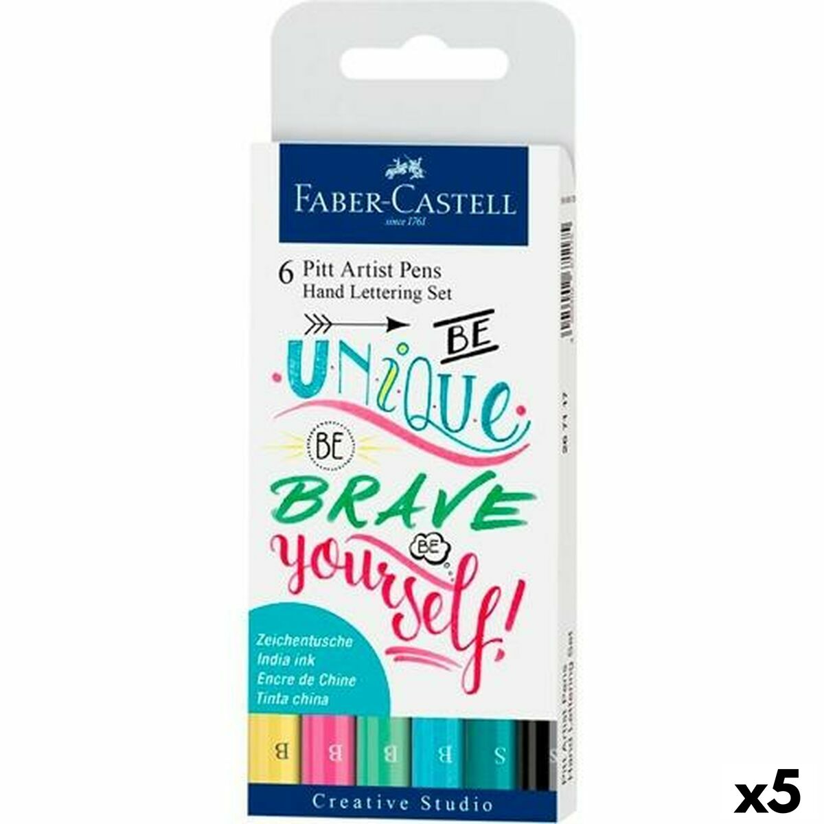 Set de Carioci Faber-Castell Pitt Artist Caligrafie Carcasă Plăcintă (5 Unități) - Birou și papetărie, Pixuri, creioane și articole de scris