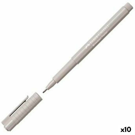 Marker permanent Faber-Castell Broadpen Pastel Gri (10 Unități) - Birou și papetărie, Pixuri, creioane și articole de scris