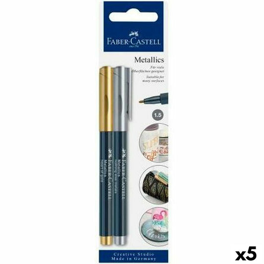 Set de Carioci Faber-Castell Creative Studio Metallics Auriu* Metal (5 Unități) - Birou și papetărie, Pixuri, creioane și articole de scris