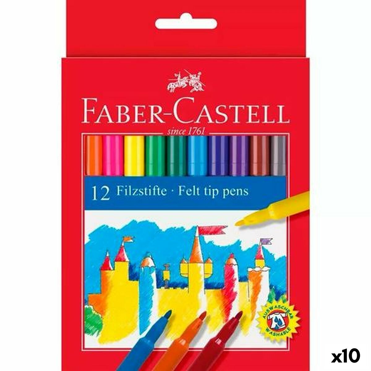 Set de Carioci Faber-Castell Multicolor (10 Unități) - Birou și papetărie, Pixuri, creioane și articole de scris
