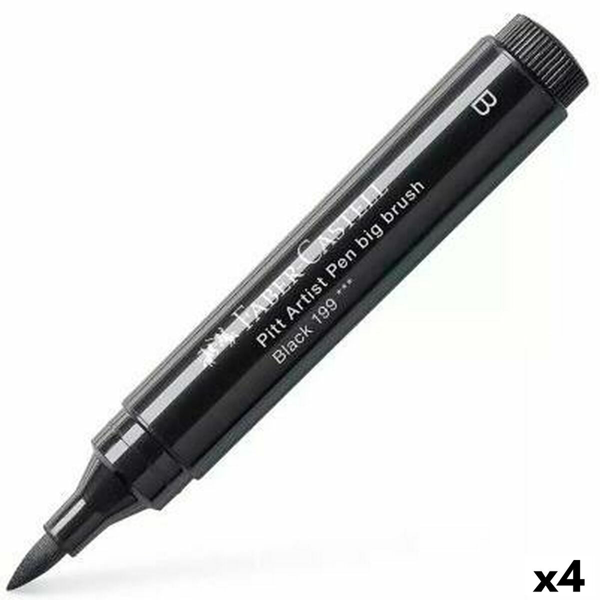 Carioci Faber-Castell Pitt Artist Pensulă Negru (4 Piese) - Birou și papetărie, Pixuri, creioane și articole de scris