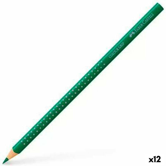 Creioane culori Faber-Castell Colour Grip Verde Smarald (12 Unități) - Birou și papetărie, Arte și Meserii