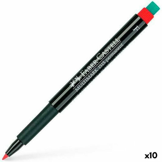Marker permanent Faber-Castell Multimark 1513 F Roșu (10 Unități) - Birou și papetărie, Pixuri, creioane și articole de scris