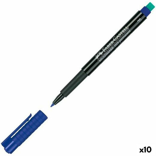Marker permanent Faber-Castell Multimark 1513 F Albastru (10 Unități) - Birou și papetărie, Pixuri, creioane și articole de scris