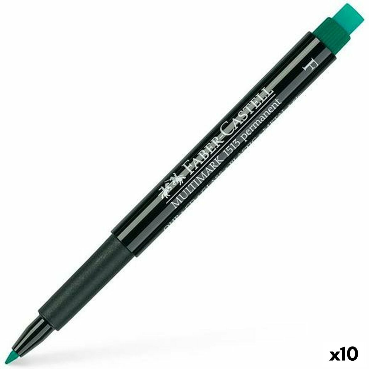 Marker permanent Faber-Castell Multimark 1513 F Verde (10 Unități) - Birou și papetărie, Pixuri, creioane și articole de scris
