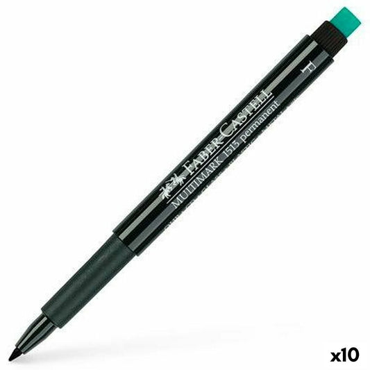 Marker permanent Faber-Castell Multimark 1513 F Negru (10 Unități) - Birou și papetărie, Pixuri, creioane și articole de scris