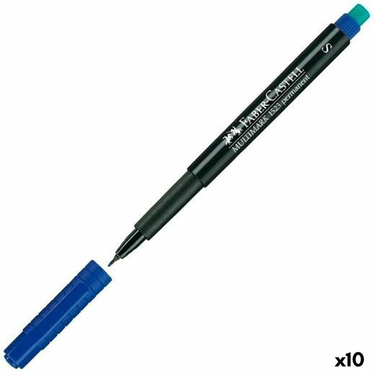 Marker permanent Faber-Castell Multimark 1523 M Albastru (10 Unități) - Birou și papetărie, Pixuri, creioane și articole de scris