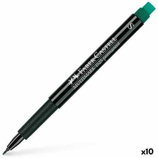 Marker permanent Faber-Castell Multimark 1523 S Verde (10 Unități) - Birou și papetărie, Pixuri, creioane și articole de scris