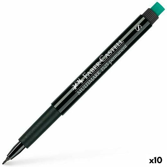 Marker permanent Faber-Castell Multimark 1523 S Negru (10 Unități) - Birou și papetărie, Pixuri, creioane și articole de scris