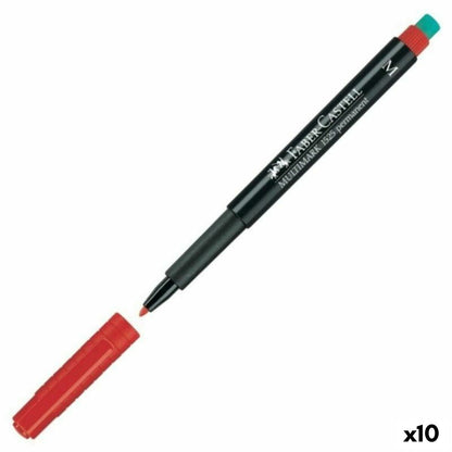 Marker permanent Faber-Castell Multimark 1525 M Roșu (10 Unități) - Birou și papetărie, Pixuri, creioane și articole de scris