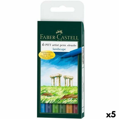Set de Carioci Faber-Castell Pitt Artist Landscape Carcasă (5 Unități) - Birou și papetărie, Pixuri, creioane și articole de scris