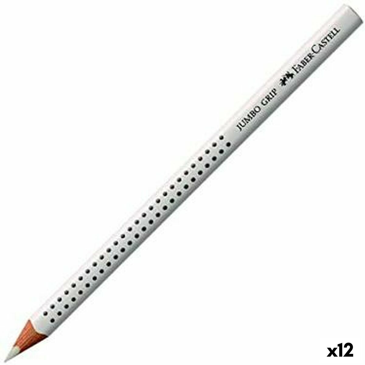 Creioane culori Faber-Castell Jumbo Grip Alb (12 Unități) - Birou și papetărie, Arte și Meserii