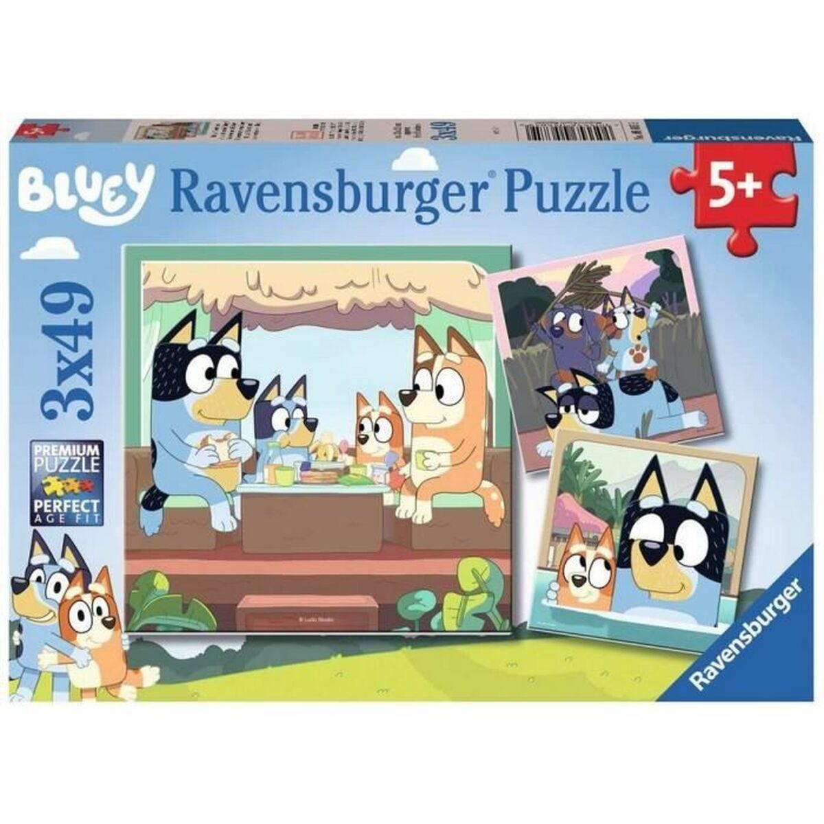 Set de 3 Puzzle-uri Bluey Ravensburger 05685 147 Piese - Jucarii si jocuri, Puzzle-uri și puzzle-uri