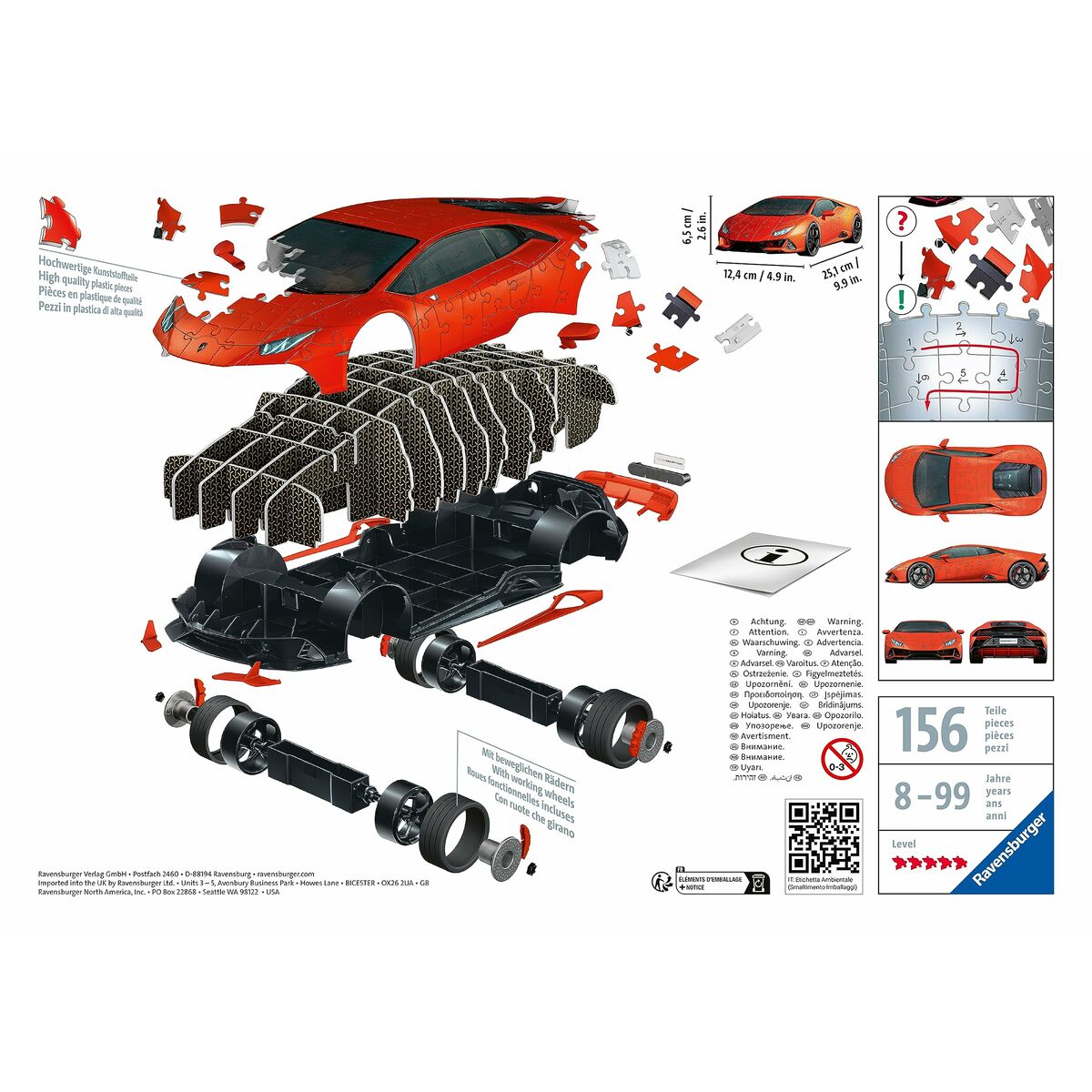 Puzzle 3D Ravensburger Lamborghini 25 cm Mașină 108 Piese - Jucarii si jocuri, Puzzle-uri și puzzle-uri