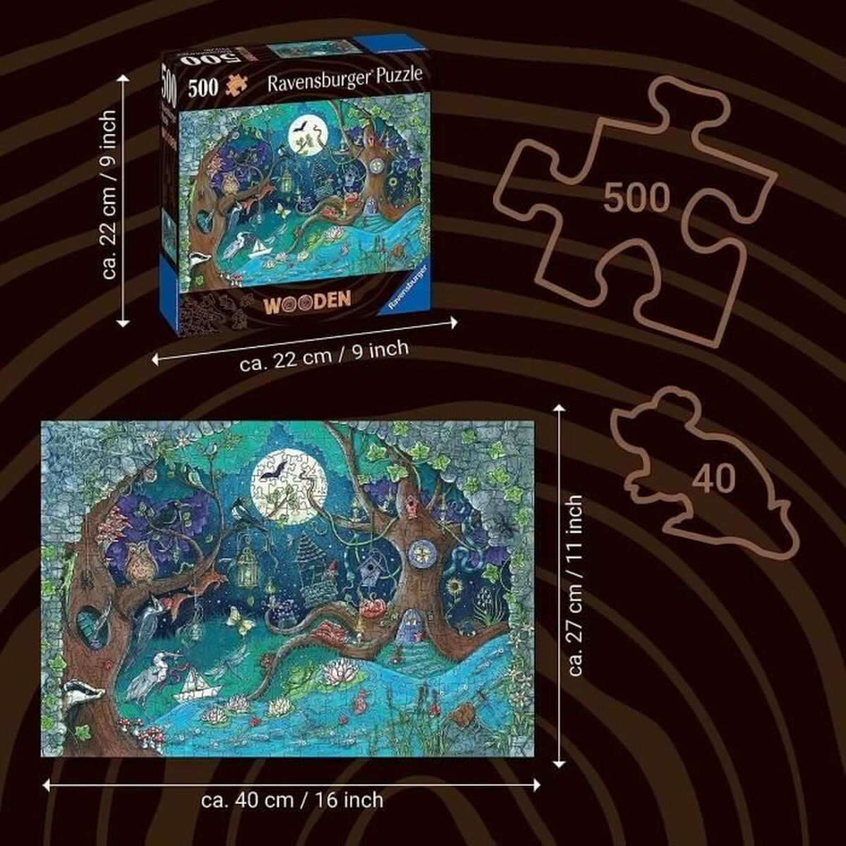 Puzzle Ravensburger 17516 Fantasy Forest Lemn 500 Piese - Jucarii si jocuri, Puzzle-uri și puzzle-uri