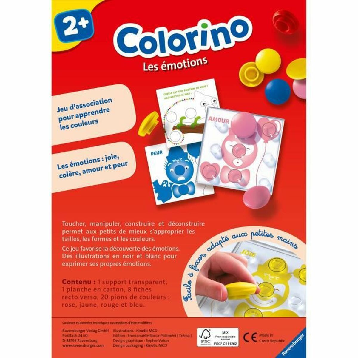 Joc Educație pentru Copii Ravensburger Colorino - Emotions Galben Roz (Franceză) (FR) - Jucarii si jocuri, Jocuri și accesorii