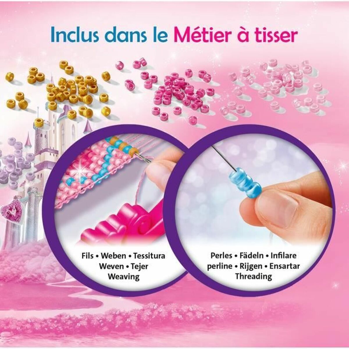 Kit de Creare Brățări și Coliere Ravensburger Disney Princesses loom Fashion creation Plastic - Jucarii si jocuri, Activități creative