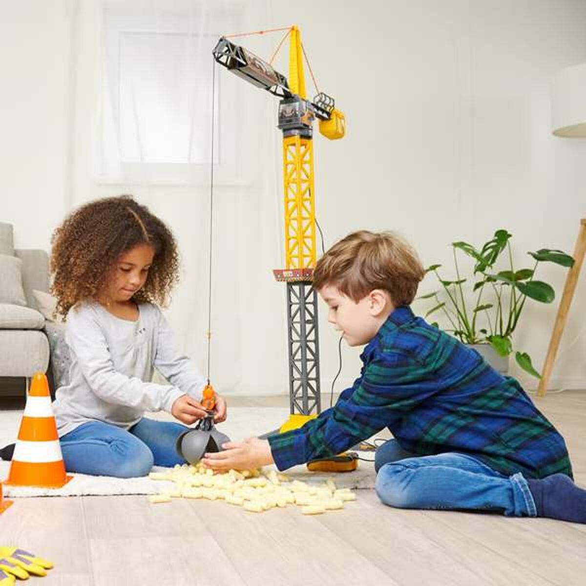 Macara de jucărie Smoby Mighty Crane Control radio Galben Gri - Jucarii si jocuri, Vehicule