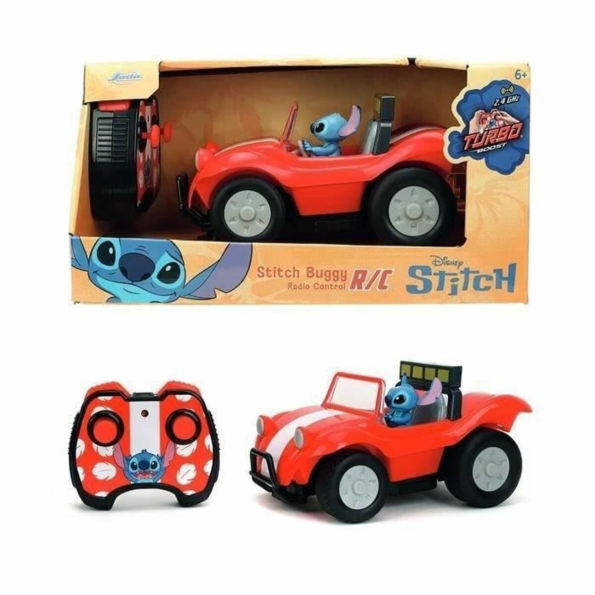 Mașină Buggy RC Disney Stitch, Telecomandă 2.4 GHz, Funcție Turbo, Jada Toys, 6+ Ani - Jucarii si jocuri, Imitații de jocuri