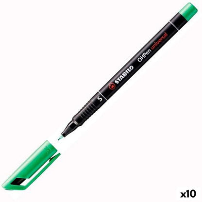Marker permanent Stabilo OHPEN UNIVERSAL Verde 1 mm (10 Unități) - Birou și papetărie, Pixuri, creioane și articole de scris